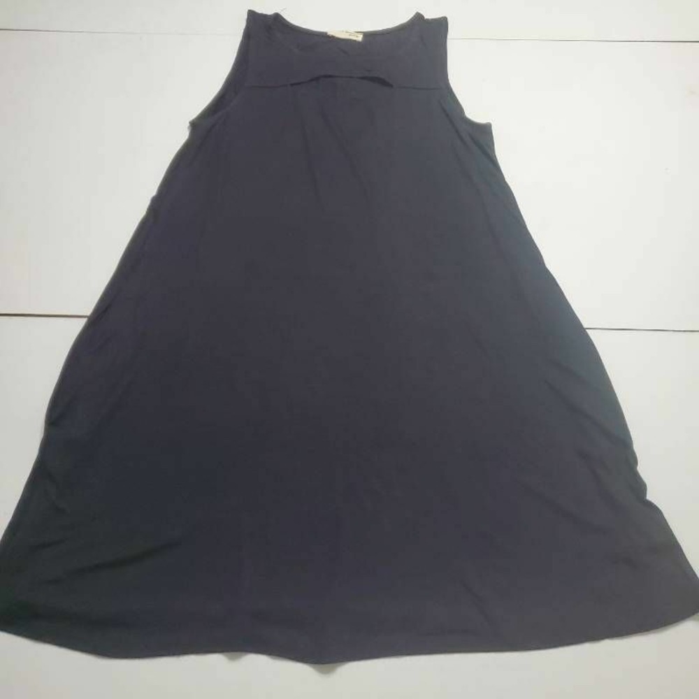 Twenty Second Womens Shift Dress Black Stretch Scoop Neck Sleeveless Cut Out M